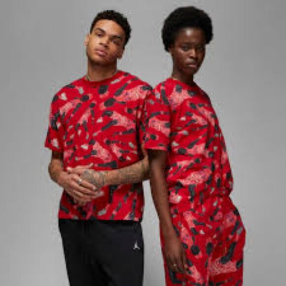 Jordan T-shirt Artist Series Parker Duncan Cotton All Over Graphic Women's Small - Picture 1 of 6